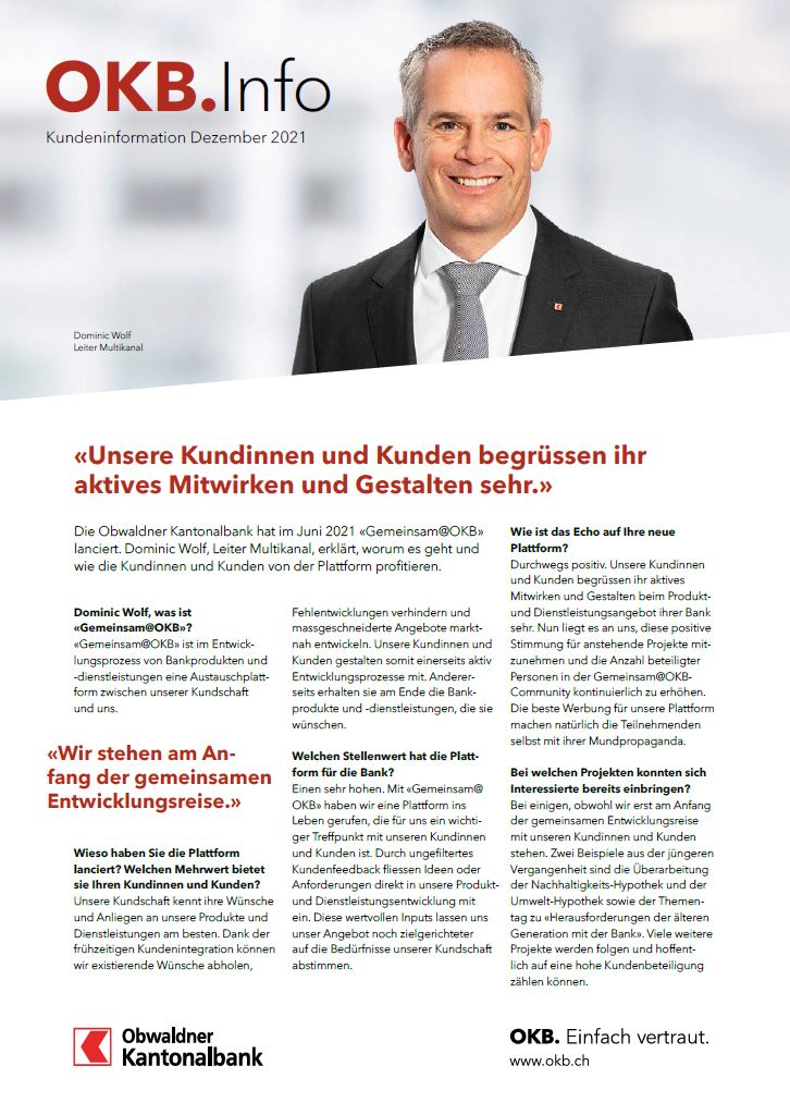 Titelseite OKB.Info Ausgabe Dezember 2021