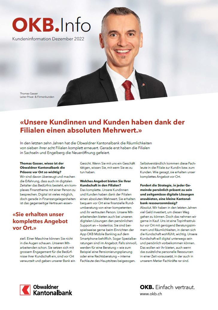 Titelseite OKB.Info Ausgabe Dezember 2022