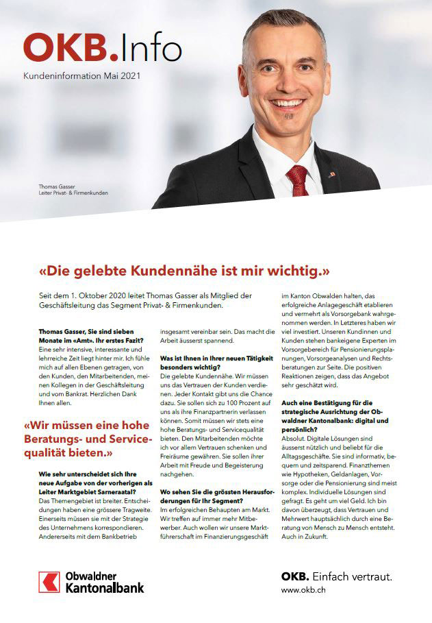 Titelseite OKB.Info Ausgabe Mai 2021