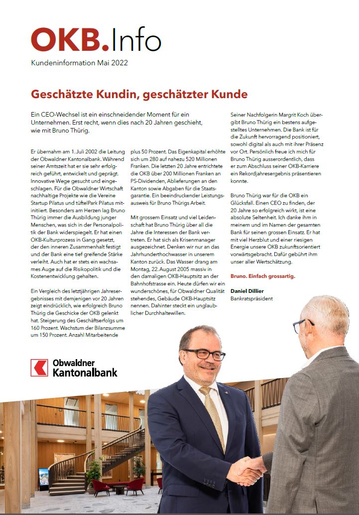 Titelseite OKB.Info Ausgabe Mai 2022