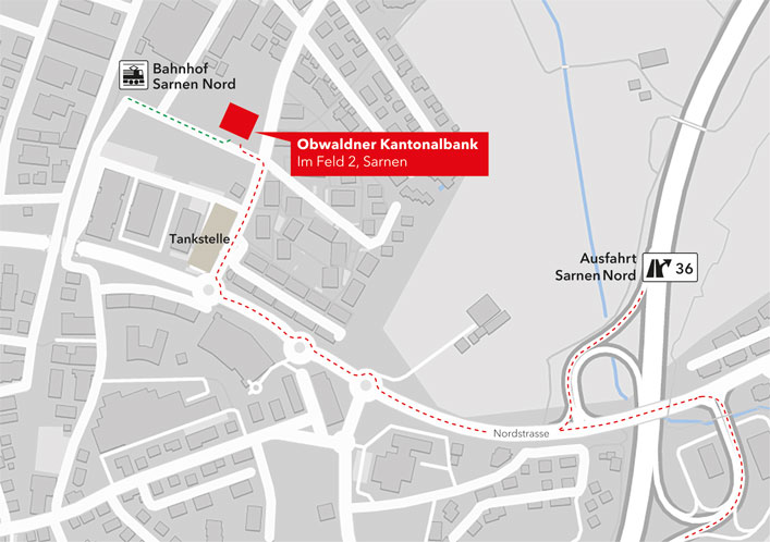 Lageplan neuer Standort OKB-Hauptsitz